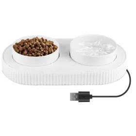 Heated Water Bowl For Dogs And Cats Ceramic Heated Pet Water Bowl Food Warmer USB Powered Thermal Pet Bowl Provide Fresh Non Freezing Drinkable W (Option: 2Bowl)